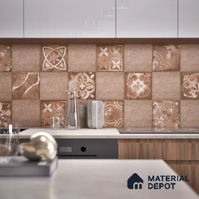 Subway Wall Tile TL 06436 C Coastal Forli Desert 8 x 8 inch Ceramic Matte Finish - 10 mm | 18 Random Design | Suitable for Accent / Feature Walls, Bathroom, Kitchen Wall & Backsplashes (Sample)