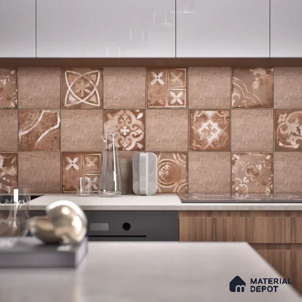 Subway Wall Tile TL 06436 C Coastal Forli Desert 8 x 8 inch Ceramic Matte Finish - 10 mm | 18 Random Design | Suitable for Accent / Feature Walls, Bathroom, Kitchen Wall & Backsplashes (Sample)