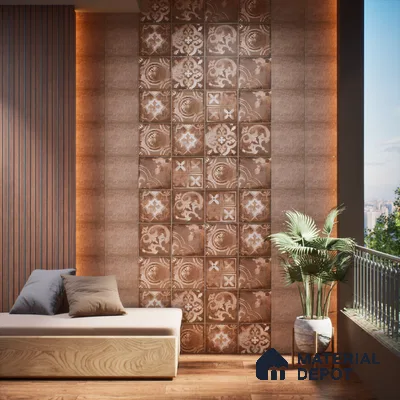 Subway Wall Tile TL 06436 D Coastal Forli Desert Base 8 x 8 inch Ceramic Matte Finish - 10 mm | 12 Random Design | Suitable for Accent / Feature Walls, Bathroom, Kitchen Wall & Backsplashes (Sample)