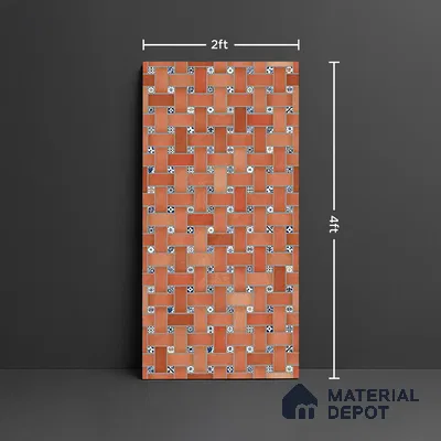 Patterned Look Floor & Wall Tile TL 09726  4 ft x 2 ft Vitrified Matte Finish - 9 mm