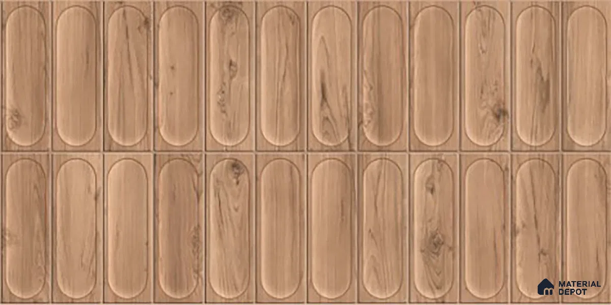 Highlighter Wall Tile TL 06542 B Supreme Wood Brown 2 ft x 1 ft Ceramic Matte Finish - 8 mm | Suitable for Living Room, Kitchen & Bathroom (Sample)