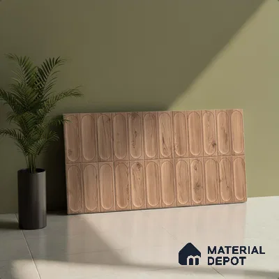 Highlighter Wall Tile TL 06542 B Supreme Wood Brown 2 ft x 1 ft Ceramic Matte Finish - 8 mm | Suitable for Living Room, Kitchen & Bathroom (Sample)