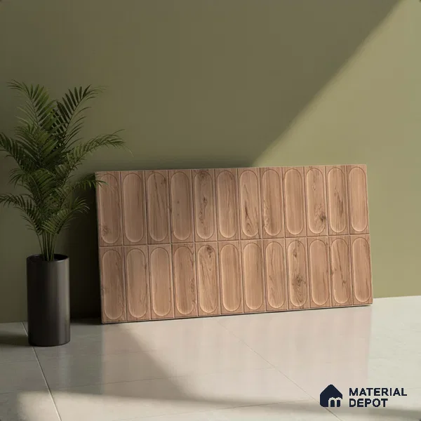 Highlighter Wall Tile TL 06542 B Supreme Wood Brown 2 ft x 1 ft Ceramic Matte Finish - 8 mm | Suitable for Living Room, Kitchen & Bathroom (Sample)
