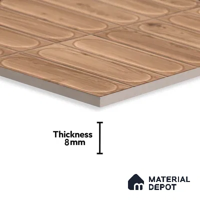 Highlighter Wall Tile TL 06542 B Supreme Wood Brown 2 ft x 1 ft Ceramic Matte Finish - 8 mm | Suitable for Living Room, Kitchen & Bathroom (Sample)