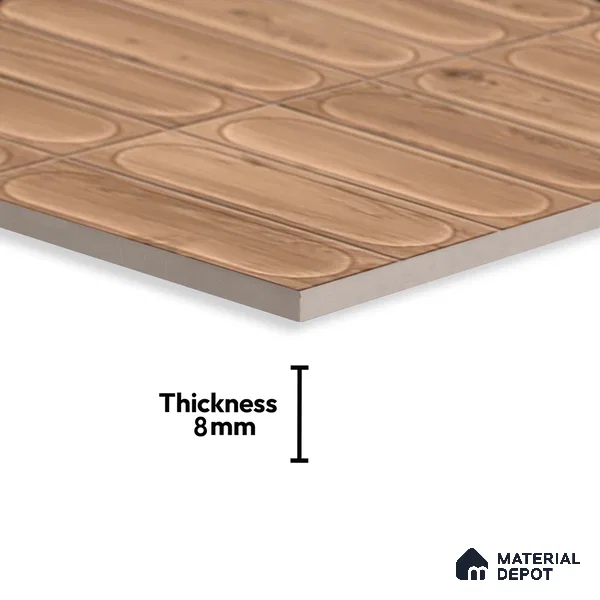 Highlighter Wall Tile TL 06542 B Supreme Wood Brown 2 ft x 1 ft Ceramic Matte Finish - 8 mm | Suitable for Living Room, Kitchen & Bathroom (Sample)