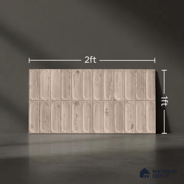 Highlighter Wall Tile TL 06542 Supreme Wood Natural 2 ft x 1 ft Ceramic Matte Finish - 8 mm | Suitable for Living Room, Kitchen & Bathroom (Sample)