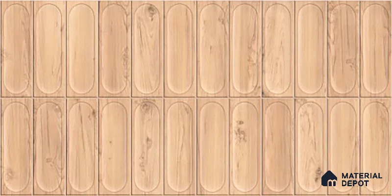 Faux Subway Wall Tile TL 06542 C Supreme Wood Oak 2 ft x 1 ft Ceramic Matte Finish - 8 mm | Suitable For Kitchen Backsplash, Bathroom & Basin Accent