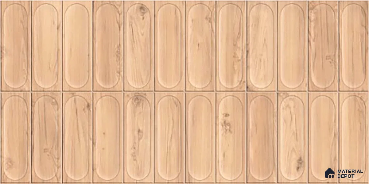 Faux Subway Wall Tile TL 06542 C Supreme Wood Oak 2 ft x 1 ft Ceramic Matte Finish - 8 mm | Suitable For Kitchen Backsplash, Bathroom & Basin Accent