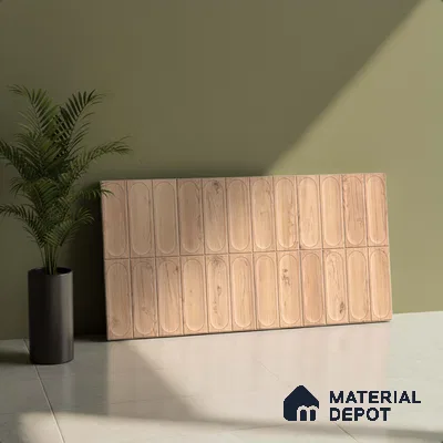 Faux Subway Wall Tile TL 06542 C Supreme Wood Oak 2 ft x 1 ft Ceramic Matte Finish - 8 mm | Suitable For Kitchen Backsplash, Bathroom & Basin Accent