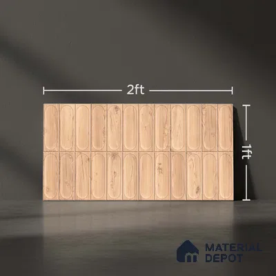 Faux Subway Wall Tile TL 06542 C Supreme Wood Oak 2 ft x 1 ft Ceramic Matte Finish - 8 mm | Suitable For Kitchen Backsplash, Bathroom & Basin Accent