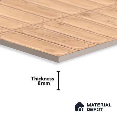 Faux Subway Wall Tile TL 06542 C Supreme Wood Oak 2 ft x 1 ft Ceramic Matte Finish - 8 mm | Suitable For Kitchen Backsplash, Bathroom & Basin Accent