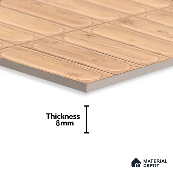 Faux Subway Wall Tile TL 06542 C Supreme Wood Oak 2 ft x 1 ft Ceramic Matte Finish - 8 mm | Suitable For Kitchen Backsplash, Bathroom & Basin Accent
