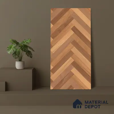 Herringbone Wood Look Floor Tile TL 06650 Rhodium Brown 4 ft x 2 ft Vitrified Matte Finish - 9 mm | (Random 1) | Suitable for Living Room, Bedroom, Bathroom, Kitchen, Office, Elevation & Dining