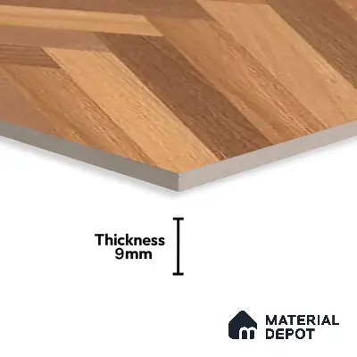 Herringbone Wood Look Floor Tile TL 06650 Rhodium Brown 4 ft x 2 ft Vitrified Matte Finish - 9 mm | (Random 1) | Suitable for Living Room, Bedroom, Bathroom, Kitchen, Office, Elevation & Dining