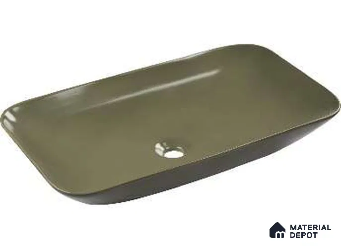 Veyora Sink BS 00034 Moss Slab 686 x 406 mm Rectangular Ceramic Glossy Finish Basin -  mm | Suitable For Bathroom, Vanity & Utility Areas