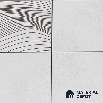 Abstract Wall & Floor Tile TL 04922 Marrakech Presscot Gris 1 ft x 1 ft Ceramic Matte Finish - 9 mm | Random 3 | Suitable for Living Room, Bedroom, Bathroom, Courtyard, Balcony | Please Expect a Slight Variation of Pattern (Sample)