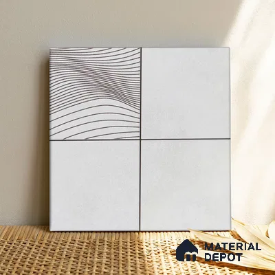 Abstract Wall & Floor Tile TL 04922 Marrakech Presscot Gris 1 ft x 1 ft Ceramic Matte Finish - 9 mm | Random 3 | Suitable for Living Room, Bedroom, Bathroom, Courtyard, Balcony | Please Expect a Slight Variation of Pattern (Sample)