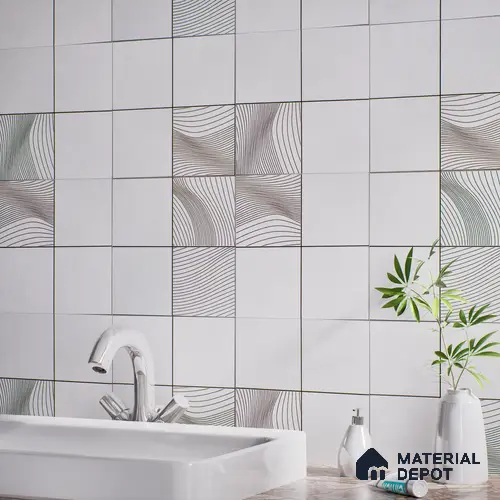 Faux Subway Wall & Floor Tile TL 04922 Marrakech Presscot Gris 1 ft x 1 ft Ceramic Matte Finish - 9 mm | Random 3 | Suitable for Living Room, Bedroom, Bathroom, Courtyard, Balcony | Please Expect a Slight Variation of Pattern