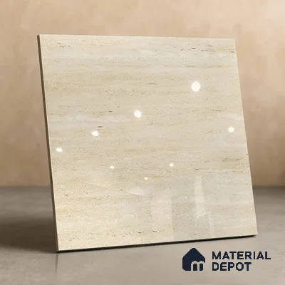 TL 02935 Butter Cream 2 ft x 2 ft Glossy Finish Vitrified Floor & Wall Tile - 9.5 mm