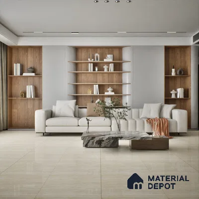 TL 02935 Butter Cream 2 ft x 2 ft Glossy Finish Vitrified Floor & Wall Tile - 9.5 mm