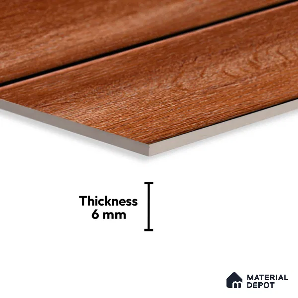 TL 01905 C Chestnut Brown Dark 18 x 12 inch Glossy Finish Ceramic Wall Tile - 6 mm