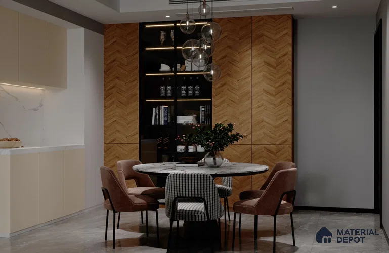 Wooden Look BW 542 Bark Wooden 8 ft x 4 ft Texture Finish Decorative Laminate - 1 mm | Suitable for TV Unit, Wardrobe, Kitchen Cabinets