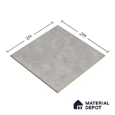 TL 01493 Ash Grey 2 ft x 2 ft Matte Finish Wall and Floor Porcelain Tile - 9 mm