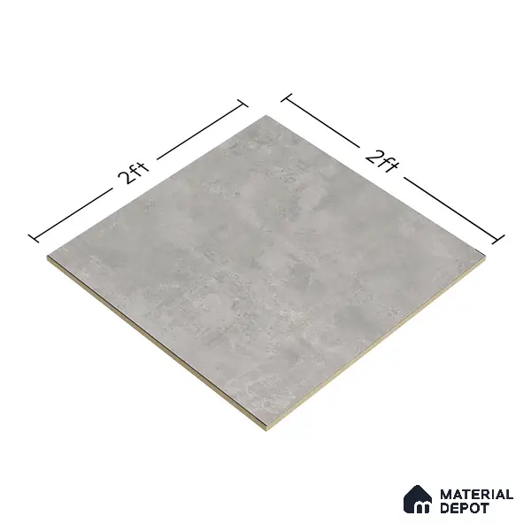 TL 01493 Ash Grey 2 ft x 2 ft Matte Finish Wall and Floor Porcelain Tile - 9 mm