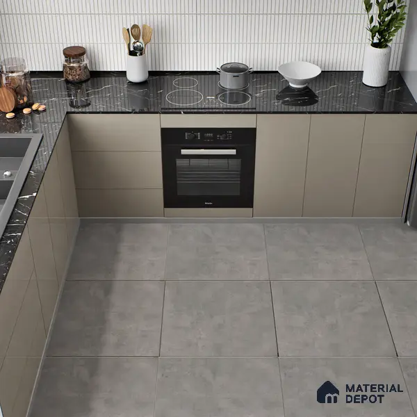 TL 01493 Ash Grey 2 ft x 2 ft Matte Finish Wall and Floor Porcelain Tile - 9 mm