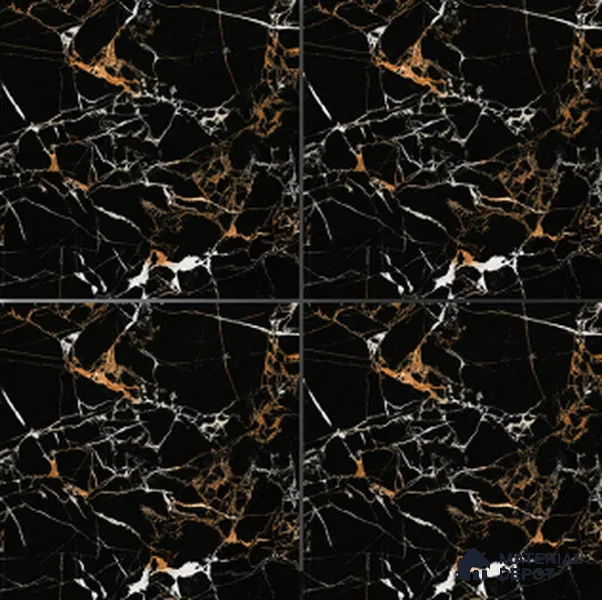 TL 01486 Black 2 ft x 2 ft Matte Finish Wall and Floor Porcelain Tile - 9 mm