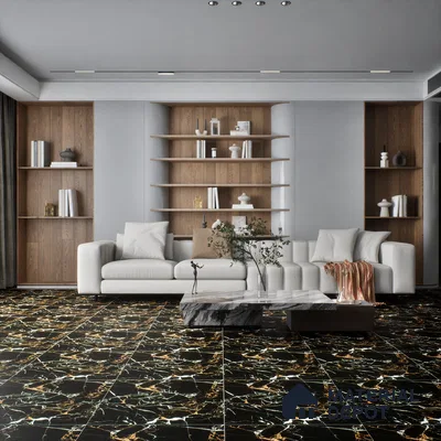 TL 01486 Black 2 ft x 2 ft Matte Finish Wall and Floor Porcelain Tile - 9 mm