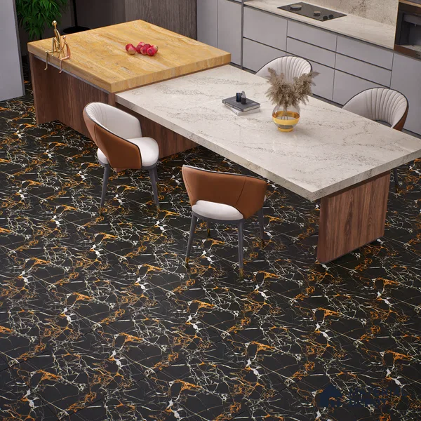 TL 01486 Black 2 ft x 2 ft Matte Finish Wall and Floor Porcelain Tile - 9 mm