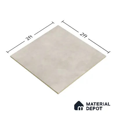 TL 01499 B White Argento 2 ft x 2 ft Matte Finish Wall and Floor Porcelain Tile - 9 mm