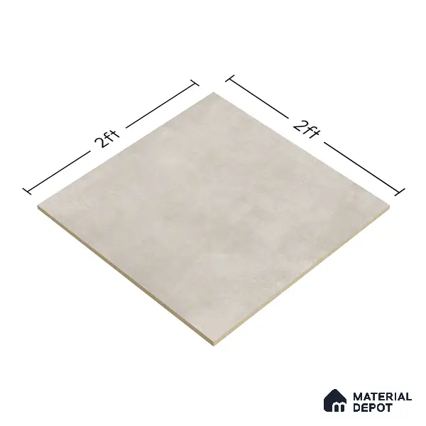 TL 01499 B White Argento 2 ft x 2 ft Matte Finish Wall and Floor Porcelain Tile - 9 mm