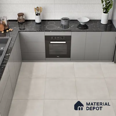 TL 01499 B White Argento 2 ft x 2 ft Matte Finish Wall and Floor Porcelain Tile - 9 mm
