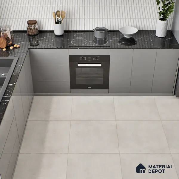 TL 01499 B White Argento 2 ft x 2 ft Matte Finish Wall and Floor Porcelain Tile - 9 mm