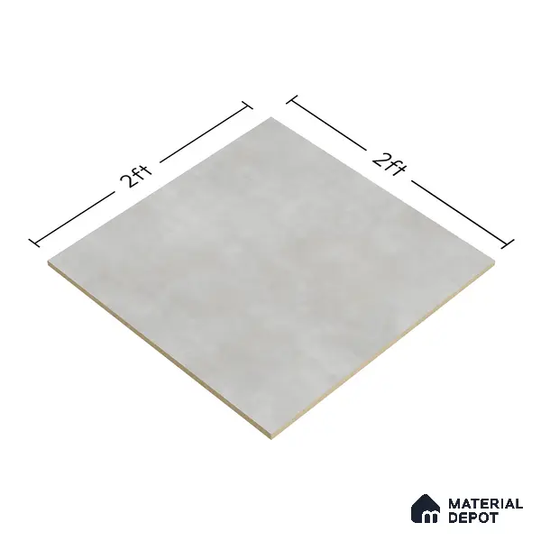 TL 01498 Grey 2 ft x 2 ft Matte Finish Wall and Floor Porcelain Tile - 9 mm