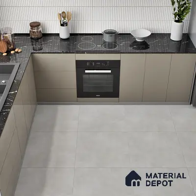 TL 01498 Grey 2 ft x 2 ft Matte Finish Wall and Floor Porcelain Tile - 9 mm