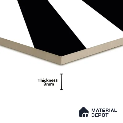 Moroccan Wall & Floor Tile TL 01501 Zebra Monochrome 2 ft x 2 ft Matte Finish Vitrified Tile - 9 mm | Suitable For Balcony, Bathroom, Dining Area | Please Expect a Slight Variation of Pattern