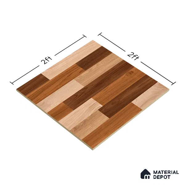 TL 01488 Rosy Brown 2 ft x 2 ft Matte Finish Wall and Floor Porcelain Tile - 9 mm