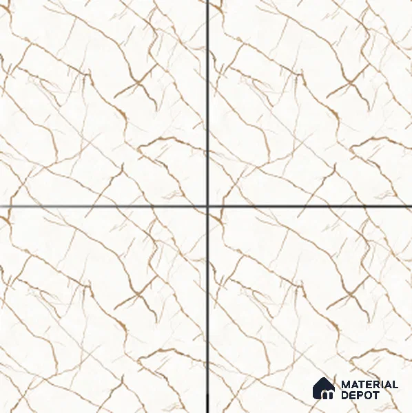 TL 01504 White 2 ft x 2 ft Matte Finish Wall and Floor Porcelain Moroccan Tile - 9 mm