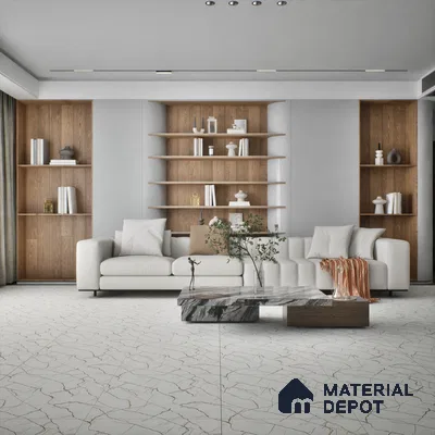 TL 01504 White 2 ft x 2 ft Matte Finish Wall and Floor Porcelain Moroccan Tile - 9 mm