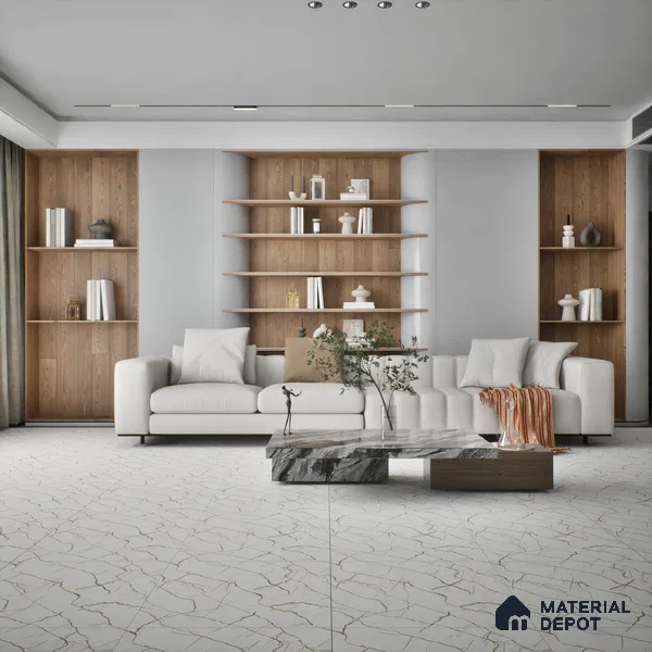 TL 01504 White 2 ft x 2 ft Matte Finish Wall and Floor Porcelain Moroccan Tile - 9 mm