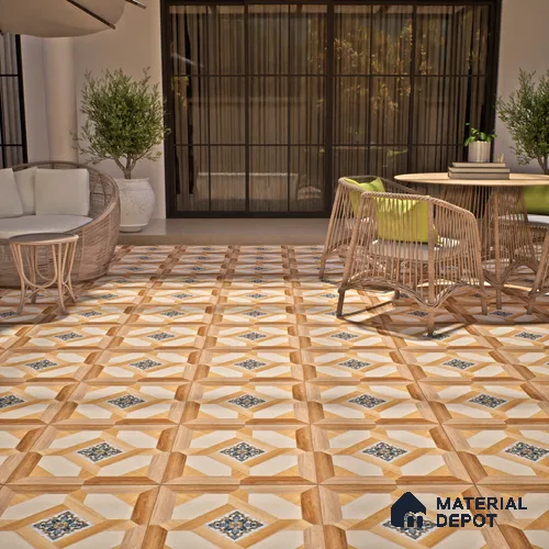 TL 00460 Camel Brown 2 ft x 2 ft Matte Finish Digital Porcelain Floor & Wall Tile - 9.5 mm