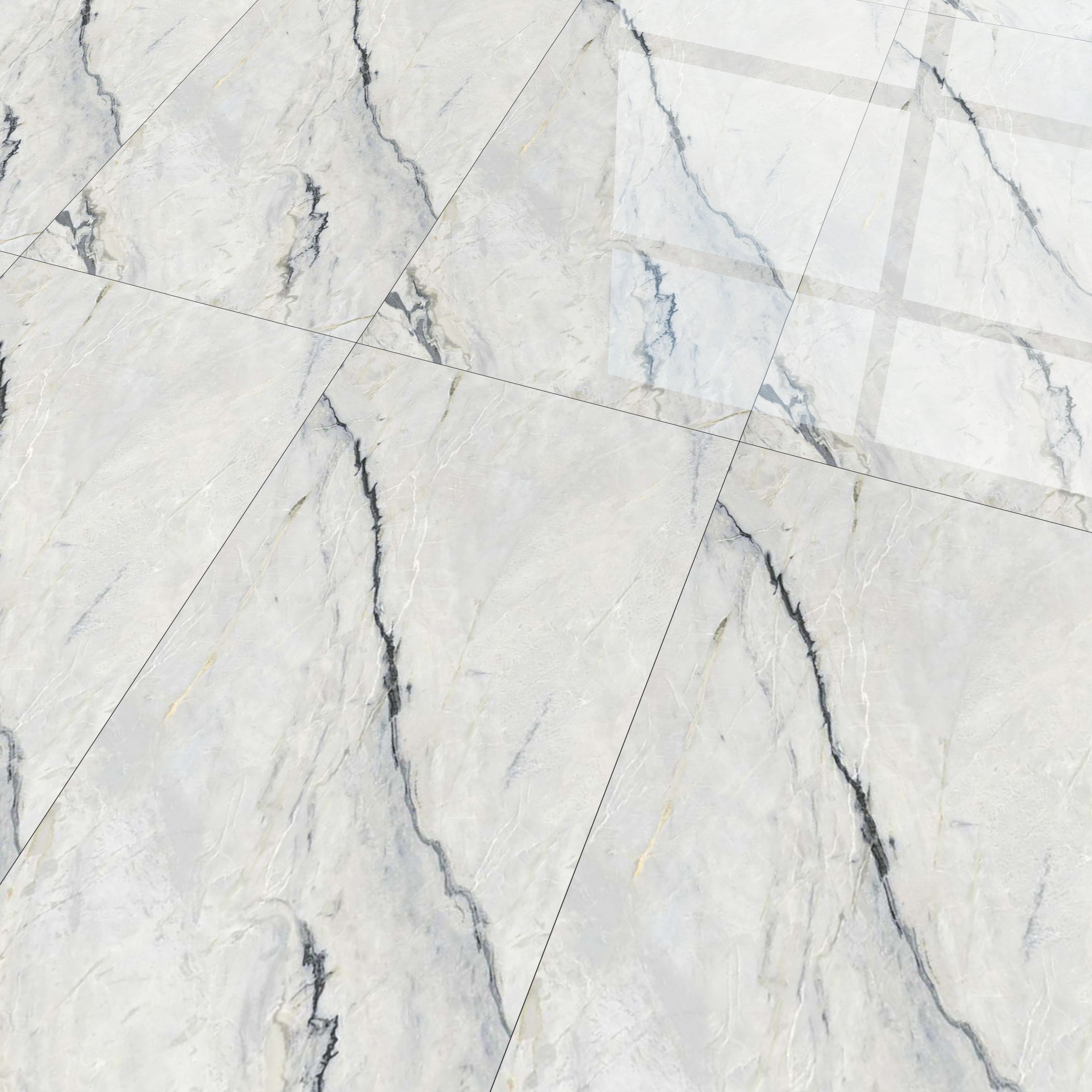 Marble Floor & Wall Tile TL 02202 Canaria Grey 4 ft x 2 ft Glossy Finish Vitrified Tile - 9 mm (Random 5)