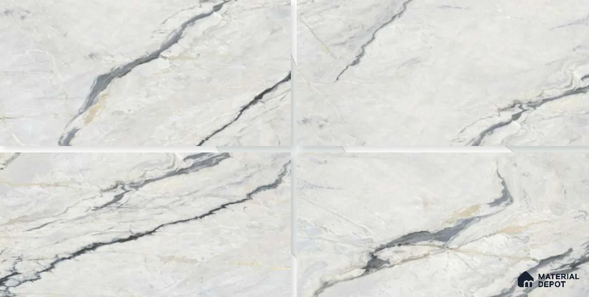 Marble Floor & Wall Tile TL 02202 Canaria Grey 4 ft x 2 ft Glossy Finish Vitrified Tile - 9 mm (Random 5)