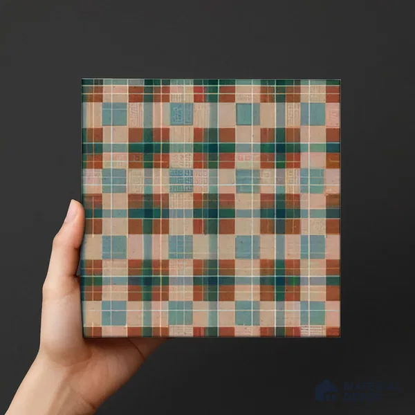 Subway Wall Tile TL 04977 Marrakech Cheques Terra Brown 8 x 8 inch Ceramic Matte Finish - 10 mm | Suitable for Highlighter Walls, Foyer, Bathroom, Kitchen Wall & Backsplashes (Sample)