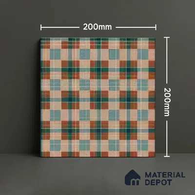 Subway Wall Tile TL 04977 Marrakech Cheques Terra Brown 8 x 8 inch Ceramic Matte Finish - 10 mm | Suitable for Highlighter Walls, Foyer, Bathroom, Kitchen Wall & Backsplashes (Sample)