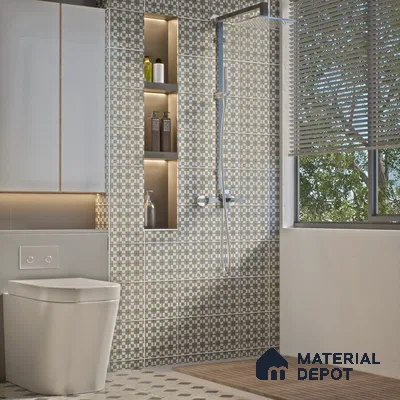 Subway Wall Tile TL 04985 Marrakech Knitted Metrics 8 x 8 inch Ceramic Matte Finish - 10 mm | Suitable for Highlighter Walls, Foyer, Bathroom, Kitchen Wall & Backsplashes (Sample)