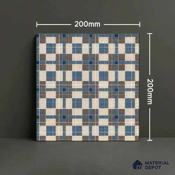 Subway Wall Tile TL 04985 Marrakech Knitted Metrics 8 x 8 inch Ceramic Matte Finish - 10 mm | Suitable for Highlighter Walls, Foyer, Bathroom, Kitchen Wall & Backsplashes (Sample)